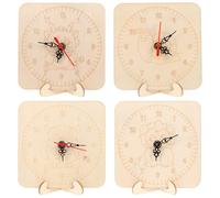 Cabilock 4 Juegos de Relojes para Pintar: Kit Creativo de Bricolaje con Movimiento de Alta precisión: manualidad en Blanco sin terminar para Aprender la Hora y Fortalecer la conexión Entre Padres e