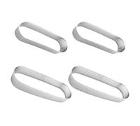 Cabilock 4 moldes para tartas de acero inoxidable - Molde ovalado para tartas de queso perforado de acero inoxidable, molde para repostería y cocina casera.