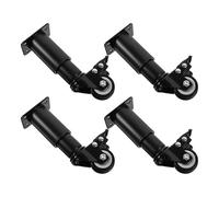 Cabilock 4 Patas de Metal Ajustables con Ruedas Giratorias para Muebles y Gabinetes, Acero Laminado en Frío, Fácil Movilidad E Instalación, Pack de 4 Unidades