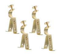 Cabilock 4 Piezas Accesorios para Barra de Cortina Vara pañería Extensible adjunta Montar Cromo Soporte de Barra de Cortina de Ventana Soportes de escaparatismo Acero Golden