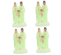 Cabilock 4 Piezas Adornos De Jesús Decoraciones Cuentas Estatuillas Estatua De La Iglesia Virgen Crucifijo De Felpa De Oro Flexible Comunión para Niñas María Católica Plástico