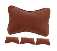Cabilock 4 Piezas Almohadas Cervicales para Coche Sintético con Soporte Ergonómico para Reposacabezas Cojines de Viaje Marrón para Conducción y Descanso