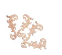 Cabilock 4 piezas Apliques de Madera Tallada sin Pintar para Decoración de Muebles Molduras Decorativas para Puertas Armarios Paredes y Camas para Proyectos DIY