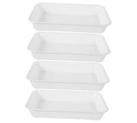 Cabilock 4 Piezas Bandeja De Comida Fiesta Plato Bandejas Fuente para Servir Dividido Boda Bandeja Decorativa Bandeja Blanca Bandeja De Pan Decorativa Páginas