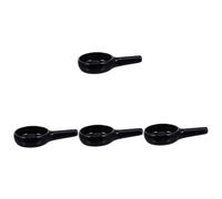 Cabilock 4 Piezas Bandeja De Velas Perfumado Bandejas Quemador Titulares Fragancia Plato De Vela Candelita Candelabros De Luz De Té Calentador De Velas Candelita Cerámica Black