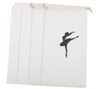 Cabilock 4 Piezas Bolsa de Algodón para Zapatos de Ballet Resistente y Ligera con Cierre de Cordón para Organizar y Proteger Zapatillas de Danza para Prácticas y Recitales