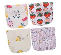 Cabilock 4 Piezas Bolsa De Toalla De La Tía Cartera De Niña Monedero Multifunción Bolsas De Toallas Sanitarias Soporte Para Toallitas Húmedas Lino Joyas Contenedor De Almacenamiento Viajar