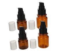 Cabilock 4 Piezas Botellas de Viaje Recargables para Cremas Dispensadores Marrones con Bomba para Loción Aceite y Cuidado Facial Envases Portátiles para Maquillaje y Cosméticos