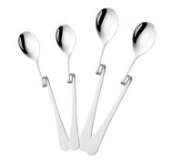 Cabilock 4 piezas Cucharas de Café Inoxidable Cucharillas Curvadas Ergonómicas para Remover Café Espresso y Postres Utensilios Duraderos para Hogar y Bar