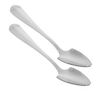 Cabilock 4 Piezas cucharas de sopa cuchara para galletas té sierrax kiwi cuchara para pulir espejos cuchara de acero inoxidable dentado cuchara de mezcla Miel Metal banquete