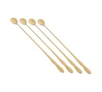 Cabilock 4 Piezas Cucharas Largas Acero Inoxidable para Bebidas Café Té Frío y Cocina Cucharas de Barra para Servir y Condimentar