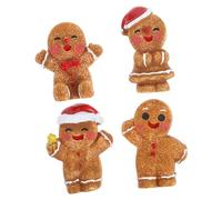 Cabilock 4 Piezas Figuritas de Jengibre para Decoración de Bonsái Estatuas Miniaturas de Jengibre para Acuarios y Adornos Navideños