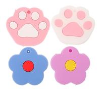 Cabilock 4 piezas Fundas para Llaves de Silicona Suave con Diseño de Patas de Gato de Coloridas Protectores Ligeros y Portátiles para Identificadores y Llaveros