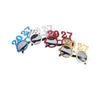 Cabilock 4 Piezas Gafas con Diseño 2027 para Fiesta de Fin de Año y Fotos | Plástico, Forma Numérica Festiva, 14,10x14,00x9,50cm, para Celebraciones de Año Nuevo y Graduación