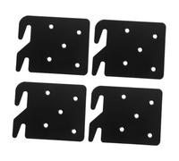 Cabilock 4 Piezas Gancho de cama plano Soportes sujetadores de rieles de cama riel de cama para pequeños apoyo accesorio de muebles de cama gancho de riel de cama planchar Negro