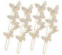 Cabilock 4 Piezas Horquilla de Dorada para Mujer, Cristal y Metal Retro | Pinza Decorativa Versátil, para Mechones Laterales y Trenzas, Adecuado Peinados de Boda, Compras y Fiestas