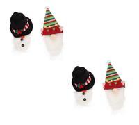 Cabilock 4 Piezas Juego de Botellas navideñas Tapa de la Botella de Vino de Santa Cubiertos de Navidad Christmas Xmas Atmos petacas de Alcohol Suministro de Vino Tapa de Botella