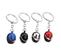 Cabilock 4 piezas Llavero Moto Casco Creativo Zinc Aleación Colgante Decorativo para Bolsos Mochilas Accesorios Motoristas Regalo Cumpleaños