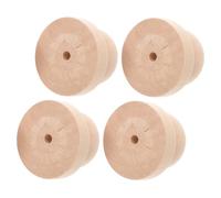 Cabilock 4 Piezas Mango de Sello de Madera Redondo 5 Cm, Manijas para Sellos Diy, Herramienta de Estampado para Manualidades y Scrapbooking, Agarre Ergonómico para Proyectos