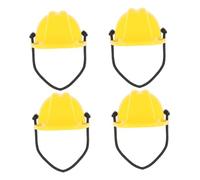 Cabilock 4 Piezas Mini modelo de casco duro miniatura azul cascos Cubrir jugar fiesta sombrero de construcción para pequeños vestir a los de la construcción abdominales Amarillo