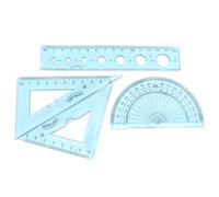 Cabilock 4 Piezas Reglas Escolares Flexibles Transparentes Azules con Onda Set de Papelería para Estudiantes para Dibujo y Medición Material Duradero y Portátil