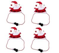 Cabilock 4 Piezas Sombrero Navideño de Santa Claus para Adultos Gorro Decorativo para Fiestas de Navidad Accesorio Divertido para Cosplay y Fotografía para Festivo