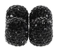 Cabilock 4 Piezas Tapones de Válvula para Neumáticos de Coche y Camión en Plástico Negro Cristales Brillantes, Resistentes y Protegen contra Suciedad para SUV y Motocicletas
