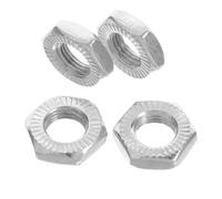 Cabilock 4 Piezas Tuerca del Eje Bicicleta para Reemplazo Delantero y | Brida Hexagonal Dentada, Zincado Metálico, Arandela Integrada, Resistencia Corrosión, Color Plata