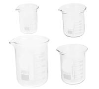 Cabilock 4 piezas Vasos Medidores de Vidrio Graduados con Pico Experimentos de Resistencia Altas y Base Estable