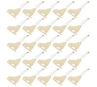 Cabilock 40 Juegos Colgantes de Madera Beige para Manualidades Navideñas Diseño de Patines, Material Madera sin Terminar para Decoración y DIY Infantil
