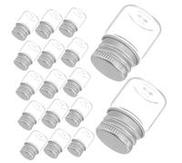 Cabilock 48 Piezas Botellas Mini de Vidrio Transparente con Tapas de Aluminio Rosca Frascos Pequeños Vacíos para Esencias Aceites Mensajes y Decoración de Viaje