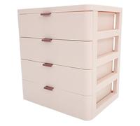 Cabilock 4cajones Caja de Almacenamiento Tipo de Escritorio Organizador de Cosméticos Plástico Cajonera Apilable para Maquillaje Cuidado Piel y Manualidades el Hogar o Oficina