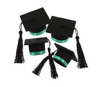 Cabilock 4piezas Decoración De Sombrero De Doctorado Mini Tapas De Botellas Birrete De Graduación Adorno para Botellas De Vino De Tapas De Vino para Celebración De Graduación