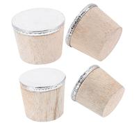 Cabilock 4piezas Tapones De Corcho para Botellas y Garrafas Térmicas De Unidades Madera Natural Diseño De Rosca para Cierre Hermético Grande y Pequeño Botellas y Hervidores