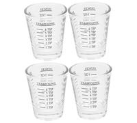 Cabilock 4piezas Tazas Medidoras De Vidrio Con Escala Para Café y Leche Jarras De Medición Multiusos Para Cocina y Hogar Capacidad De Diseño Práctico y Decorativo