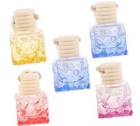 Cabilock 5 Botellas De Perfume Para Coche Ambientador De Aromaterapia Difusor De Perfume Colgante De Madera Para Coche