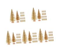 Cabilock 5 Juegos Decoración De Escena Navideña Inflables De Navidad Pequeño Árbol De Navidad Pino De Navidad Adorno De Navidad Mini Pino De Mesa Golden De Polivinilo 20 Piezas * 5