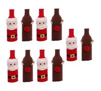 Cabilock 5 Juegos Juego De Botellas Navideñas Petacas De Alcohol Decoración Suéter Botella De Vino De Navidad Suéter De De Vino Manga De Tela Tejida 2 Piezas * 5