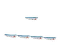 Cabilock 5 Piezas Adornos Decorativos De Estilo De Mediterráneo. De Control Remoto Marina Navegación Accesorios Decorativos para El Hogar Bote De Juguete De Madera Blue