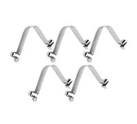 Cabilock 5 Piezas Clip en V para Piscina de Acero Inoxidable Doble Pasador | Mecanismo de Botón Resorte, Ajuste, para Barra de Rastrillo y Espumadera en Exterior