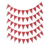 Cabilock 5 Piezas Guirnalda de Fiesta de cumpleaños decoración Pared decoración de Pared banderín Triangular Pancarta punteada Pancarta Colgante Triangular Lunares Decorar bebé