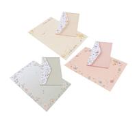 Cabilock 5 piezas Papelería con Sobres y Papel de Cartas con Diseño Floral Mixto Papel Elegante para Escritura Creativa Kit para Escuela y Correspondencia Personal