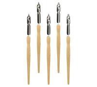 Cabilock 5 Piezas Plumas de Caligrafía de Madera Estabilizada con Puntas Oblicuas Nº 1-5 para Escribir y Dibujar Caligrafía Moderna y Lettering Artística en Oficina y Escuela