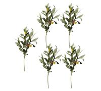 Cabilock 5 Piezas Ramas de Olivo Artificiales Nunca se Marchitan Verdes de Plástico, Fáciles de Cuidar Ideales para Decoración de Bodas y Fiestas