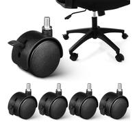 Cabilock 5 Ruedas giratorias con Freno, Ruedas giratorias de Perfil bajo, para Muebles, de Bolas, para sillas, de Madera Dura, para Muebles, de para