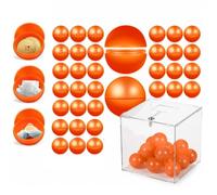 Cabilock 50 bolas de lotería, bolas de plástico de 4 cm, para rellenar, divisibles, para juegos de fiesta de bingo, con caja de almacenamiento