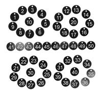 Cabilock 50 Piezas Etiquetas Numeradas Plásticas Resistentes al Agua para Llaveros Identificación Clara y Duradera Organizador de Llaves y Equipaje para Colgar para Oficina y Hogar
