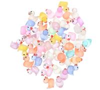 Cabilock 50 Piezas Miniaturas de Pato de Resina Luminosa de Decoración para Jardín y Manualidades Estatuillas DIY Coloridas y Divertidas Adornos para Alegres y