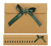 Cabilock 50 Sobres Vintage de Papel Kraft para Tarjetas de Felicitación Tamaño Pequeño Lazo Verde Oscuro Sobres para Invitaciones y Embalaje Material Resistente para Uso en Oficina y