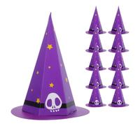 Cabilock 50 Unidades Caja de Papel y Material Resistente Púrpura, Diseño Divertido de Halloween Forma de Sombrero de Bruja y Repartir Regalos para Dulces Adecuado para Fiestas